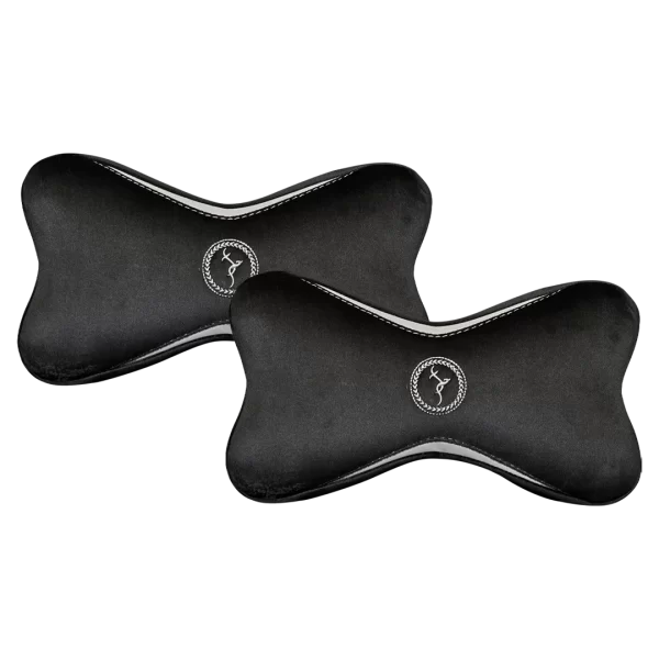 Memory Foam Neck Cushion - Neptune (Ice Gray/Black Color) - Pack of 2 Pcs for Comfortable Car Travel.