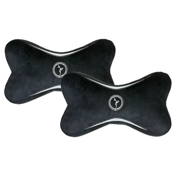 Memory Foam Neck Cushion - Neptune (Silver/Black Color) - Pack of 2 Pcs for Comfortable Car Travel.