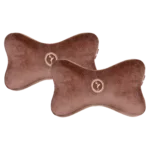 Memory Foam Neck Cushion - Pluto (Coffee Color) - Pack of 2 Pcs for Comfortable Car Travel.