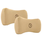 Memory Foam Neck Cushion - Pluto (Beige Color) - Pack of 2 Pcs - Car Travel Accessories.