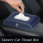 Top Gear Car Tissue Holder - Premium Microfiber Leather, (Blue) - Image 3