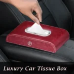 Top Gear Car Tissue Holder - Premium Microfiber Leather, (Red) - Image 3